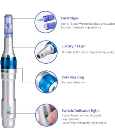 Dr. Pen Ultima A6 Electric Skincare Kit with 12 Cartridges - 6x 12 Pin & 6x 36 Pin Needles - Buy Online on GoSupps.com