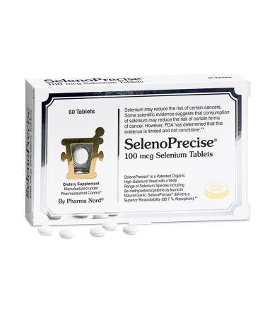 SelenoPrecise | World's Only Pharmaceutical-Grade Organic Selenium Supplement | Guaranteed 88.7% Absorption | Thyroid Support, Immune System, Prostate Protection & Heart Health | Selenium 100 mcg tabs 60