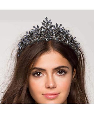 Frcolor Vintage Baroque Crown - 1 Piece Alloy Bridal Jewelry Hair Accessories for Wedding (Black) - Buy Online on GoSupps.com