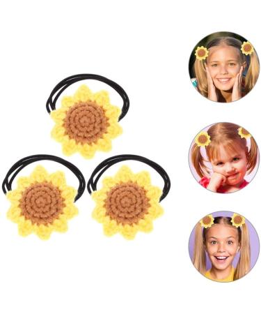 Beaupretty Hair Ties For Girls 3 Pieces Handmade Sunflower Hair Ties Sunflower Hair Ropes Flower Ponytail Holder Sunflower Hair Rubber Bands - Buy Online on GoSupps.com