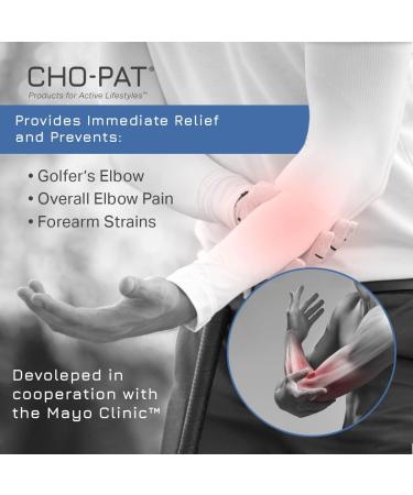Cho-Pat Golfer s Elbow Support Strap | Adjustable Compression | Mayo Clinic Design | Forearm Support for Elbow Treatment & Muscle Strains - Medium - Buy Online on GoSupps.com