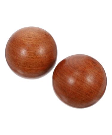 Inoomp 2 piece of health ball handball sports decor stress ball for adult wood massage rollers wood-baoding balls fitness ball massage device creative balls hand massage accessories 1