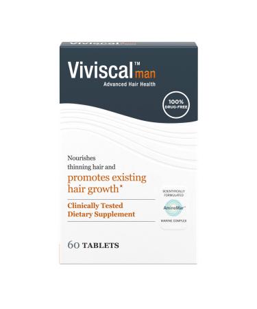 Viviscal Mens Hair Growth Supplements for Thicker Fuller Hair Clinically Proven with Proprietary Collagen Complex 60 Tablets - 1 Month Supply