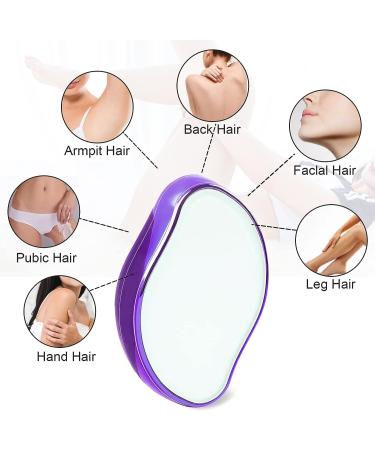 Crystal Hair Remover: Painless Exfoliation & Hair Removal Tool for Arms & Legs - Portable & Reusable (Purple) - Buy Online on GoSupps.com