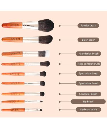 Travel Makeup Brush Set | Mini 9pcs with Storage Bag & Bonus Protective Case - Perfect for Foundation Powder Concealers Contour Blush & Eye Shadows - Buy Online on GoSupps.com