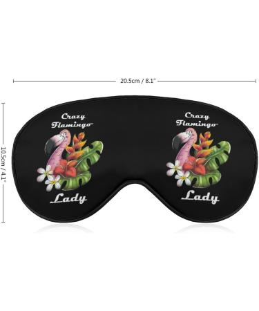 Crazy Flamingo Lady Sleep Mask Eye Cover for Sleeping Blindfold with Adjustable Strap Blocks Light Night Travel Nap for Men Women - Buy Online on GoSupps.com