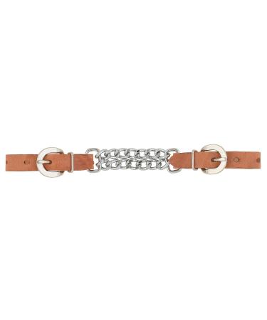 Weaver Leather Harness Leather Double Flat Link Chain Curb Strap 4 1/2-Inch Russet