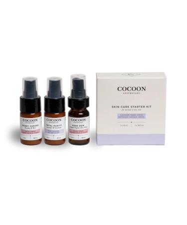 COCOON APOTHECARY Skin Care Starter Kit for Normal Skin 3 x 0.68 fl oz | Ecocert Cosmos Natural + Organic | skin care sets & kits For Normal/Dry/Sensitive Skin Perfect For Travel &Trial Rose