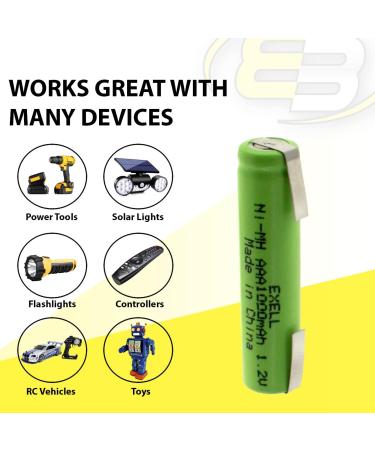 Exell 1.2V AAA NiMH Rechargeable Battery | 1000 mAh Replacement for Radios & RC Devices - International Shipping - Buy Online on GoSupps.com