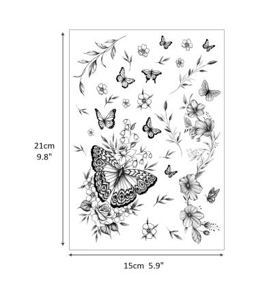Glaryyears Mix Black Temporary Tattoos - Snake, Butterfly, Mermaid, Sun, Moon, Flowers Designs - Waterproof Body Art Stickers for Chest, Waist - 9 Sheets for Women, Men, Adults - Buy Online on GoSupps.com