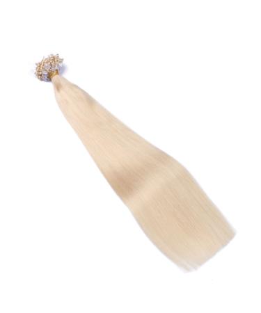 Micro Ring Hair Extensions #613 - Clear Light Blonde 60cm | 100% Remy Real Hair Easy to Use 25 Strands 0.5g Each - Buy Online on GoSupps.com