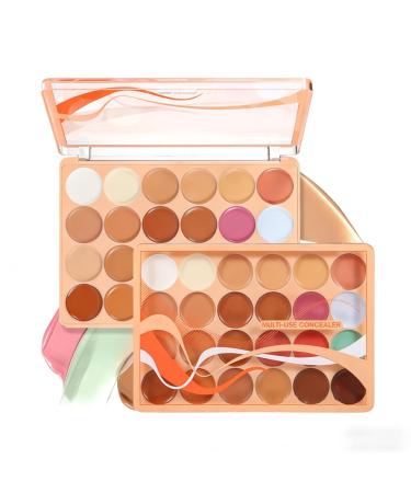 Palette Contour - Correcteur De Surbrillance Et De De Teint 24 Couleurs Palette De Maquillage Longue Dur e M langeable Correcteur De Couleur Imperm able | Pour Femmes Filles Visage Yeux Maison