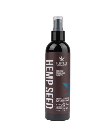 Hemp Seed Body Mist - 8 fl oz - Moisturizes Invigorates & Protects Skin - With Hemp Seed Oil Chamomile & Aloe Vera - Vegan Cruelty Free Moroccan Nights