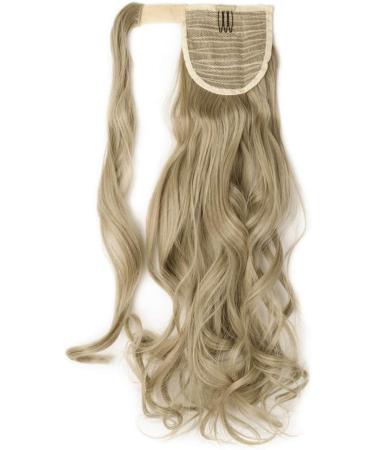 Long Curly Clip-in Ponytail Extension - Ash Blonde/Bleach Blonde Mix - 17 Inch - Buy Online on GoSupps.com