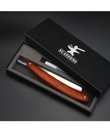Xuan FENG Zambian Bloodwood Folding Razor - Tempered Steel High Hardness & Sharp Straight Razor for Men - Premium Quality Shaving Tool - Buy Online on GoSupps.com
