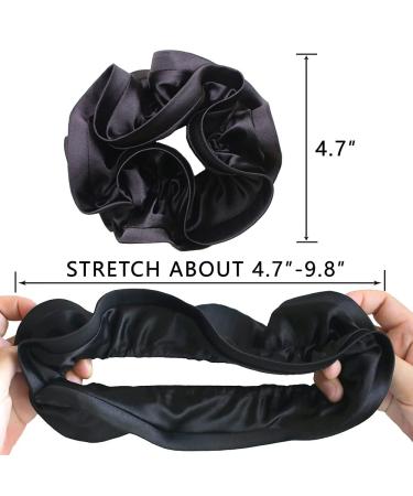 Wenobby Big Satin Silk Scrunchies for Women - Assorted Flower Hair Ties (4PCS) - Buy Online on GoSupps.com