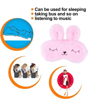 Ulife Mall Funny Cute Bunny Eye Mask for Sleeping Travel - Pink Plush Blindfold Sleep Mask for Kids, Girls, Boys, Women - Buy Online on GoSupps.com