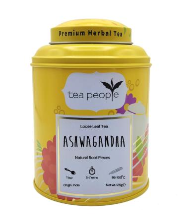 Tea People Ashwagandha 125g Tin Caddy (60 cups) Caffeine Free Herbal Tea Ayurvedic Adaptogen Stress Relief & Relaxation 100% Natural - Buy Online on GoSupps.com