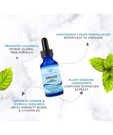 Absonutrix UriVi - D3 343 mg 4 FL OZ Liquid 302 Servings Made in USA Plant-Based Ingredients Echinacea Extract Vitamin D3 Gluten-Free - Buy Online on GoSupps.com