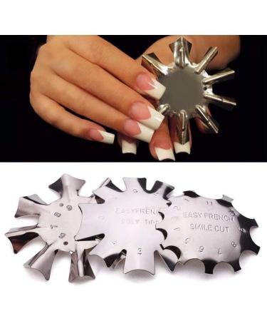 Stainless Steel Easy French Tips Smile Line Metal Cutter Edge Trimmer Nail Template DIY Nail Art - (Color: A) - Buy Online on GoSupps.com