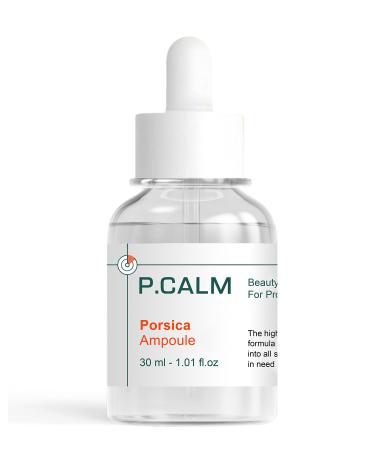 PCALM Porsica Ampoule Vegan Facial Deep Moisture Serum - Calming Hydrating Repairing Korean Serum Centella Asiatica 76% Improves Fine Lines No-scent Blemish Sensitive Acne-prone Skin Sebum Pore Care