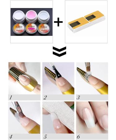 Nail Builder Gel 3 Color Set UV LED Nail Extension Gel Acrylic Gel Strengthen Hard Gel for Home and Professional Use (3-piece set) - Buy Online on GoSupps.com