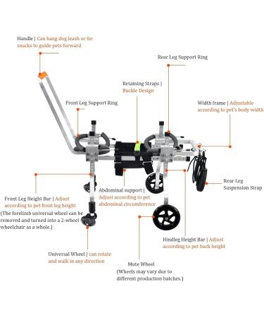 Dog Wheelchair Dog Wheelchair for Back Legs Adjustable 4 Wheel Pet Wheelchair with Handle for Small and Medium Sized Cats/Dogs Walk Tool Cart Portable - Buy Online on GoSupps.com