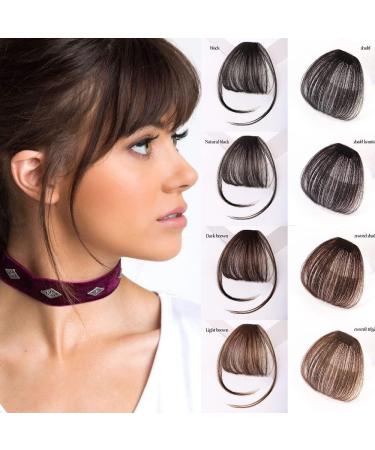 Bangs Bangs Hair Clip in Bangs Heat Resistant Thin Bangs Fringe Bangs Clip on Hairpiece One Piece in Fringe Natural Flat Air Bangs Hair Extensions for Women for Women Curved Bangs for Daily Wear (C A Light brown - Buy Online on GoSupps.com