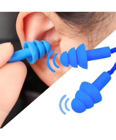 Buy Reusable Silicone Ear Plugs for Sleeping - 5 Pairs Safe for Swimming & Work Noise Reduction - Orange Color - Buy Online on GoSupps.com