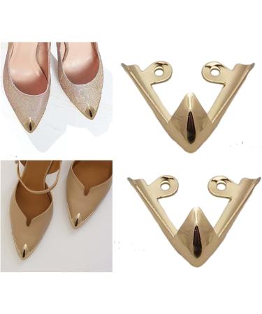 Shop Elegant Gold Metal High Heel Toe Caps - 2 Piece Pointed Protector for Stylish Shoe Protection - Buy Online on GoSupps.com