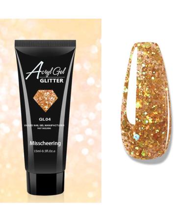 Ikasus poly nail gel glitter nail gel nail gel anself builder gel nail extension gel diamond glitter gel poly nail gel diamond style gelnagel for technician starter diy salon art nails gold