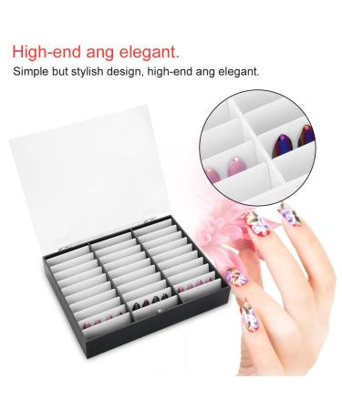 Empty Nail Storage Box | 30-Grid Black Nail Art Decoration Container & Tip Holder - Buy Online on GoSupps.com