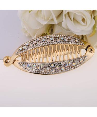 2 Pieces/set Vintage Large Hair Clip Women Curly Combs Tool Barrettes Fishtail Clip Ponytail Holder - Buy Online on GoSupps.com