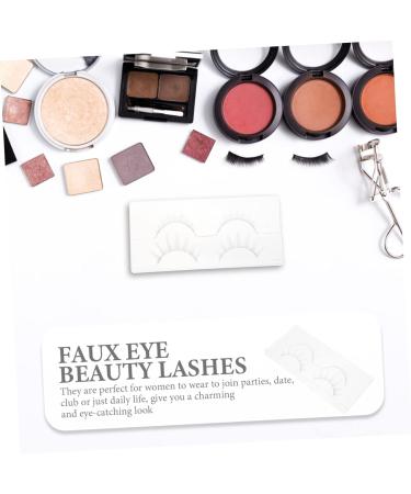 Ipetboom Decorative Eyelashes 2 Pairs White False Eyelashes Cosmetics Curly Chemical Fiber Miss Halloween Lashes - Buy Online on GoSupps.com