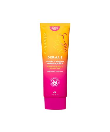 DERMA E Face Exfoliator Vitamin C Whipped Radiance Polish 4 Oz Stabilized Vitamin C & Dual-Action Exfoliation to Help Brighten Exfoliate & Protect Skin Barrier Gentle Skin Care