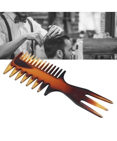 Retro Hairstyle Comb Men's Wide Teeth Resin Comb Anti-static Suitable for Salon and Home Use (4 three-purpose comb width)