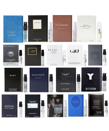Men's Fragrance Brands Designer Perfume High End Cologne for Men Samples Set (18Samples) 0.06 Fl Oz (Pack of 18)