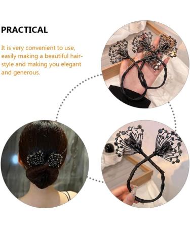 FRCOLOR Black Swan Clip Hair Bun Maker - Bridal Styling Tool for Teens, Fabric Glitter Bun Maker for Deft and Elegant Updos - Buy Online on GoSupps.com