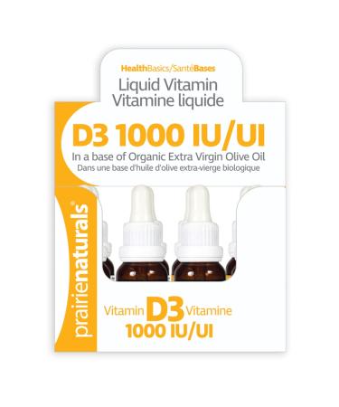 Prairie Naturals Liquid Vitamin D3 Cholecalciferol 1 000 IU - 15ml x 12 packs 12 count (Pack of 1)