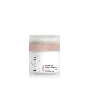 The Jojoba Company Overnight Renewal Cream With Hyaluronic Acid & Crown of Gold w/Buriti Oil & Marshmallow Extract - Visibly Increases Skin Firmness - Plumps & Hydrates - Repairs & Regenerates - 50ml