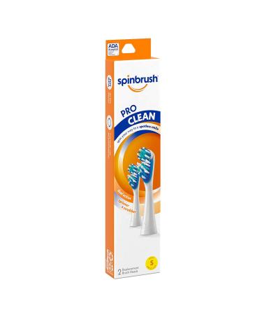 Arm & Hammer Spinbrush Pro Series  Clean Electric Toothbrush Replacement Brush Heads Refills  Soft Bristles  2 Count - 1 Pack. (Includes 2 Replacement Brush Heads Total.)