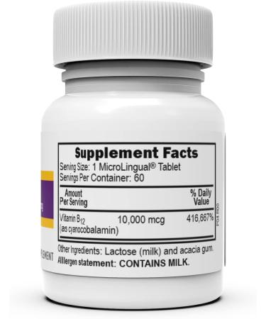 Superior Source Vitamin B12 10000 mcg Sublingual Tablets - Metabolism & Energy Boost, Nervous System Support - 60 Count, Non-GMO - Buy Online on GoSupps.com