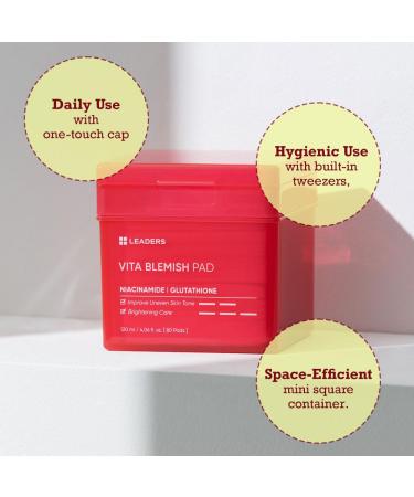 LEADERS Vita Pad - Targeted Solution for Skin Vegan-Certified | Gentle Formula | 80 Pads x 120ml Vita Blemish Pads - Buy Online on GoSupps.com