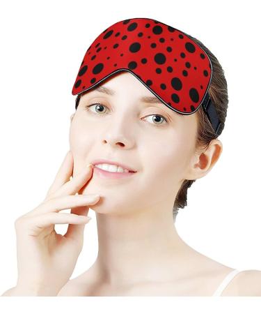 Ladybug Black Spots Sleep Mask for Women | Adjustable Eye Shades with Elastic Strap - Comfortable Sleep Accessory - Buy Online on GoSupps.com