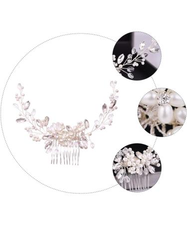 DOITOOL Pearl Comb Hairpin Comb Pearl Hair Pin Bridal Side Hair Comb Decorative Hair Combs Crystal Headpiece Rhinestone Bobby Pins Bride Hair Comb White Wedding Hair Accessories - Buy Online on GoSupps.com