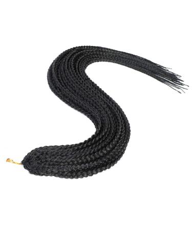 7 Packs 24 Inch Medium Box Braids Crochet Hair Extensions - Kanekalon Synthetic Braiding Hair - 24 Strands/Pack (1B) - Buy Online on GoSupps.com