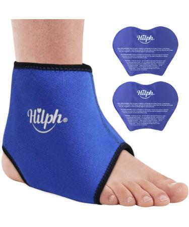 Hilph Ankle Ice Pack Wrap for Injuries Reusable Ankle Ice Wrap with 2 Cold Packs Ankle Cold Compression Wrap for Foot Swelling Sprained Ankle Achilles Tendonitis Swelling (Large) Large Ankle Wrap