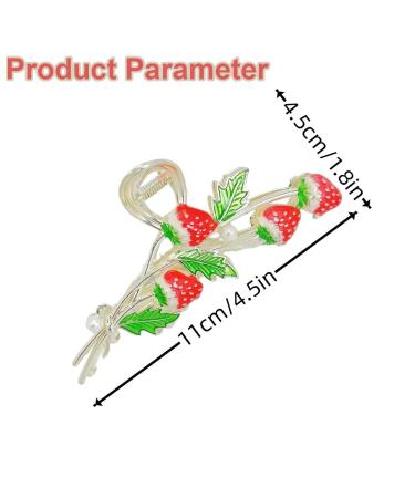 Large Red Strawberry Hair Claw Clips - Metal Hair Jaw Barrette for Thick Hair - Nonslip Hair Accessories for Women and Girls - Buy Online on GoSupps.com