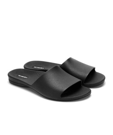 OKABASHI Women's Cruise Slide Sandal | Contoured Footbed w/Arch Support for All-Day Comfort | Lightweight & Waterproof Design | Sustainably Made in The USA 11 Black