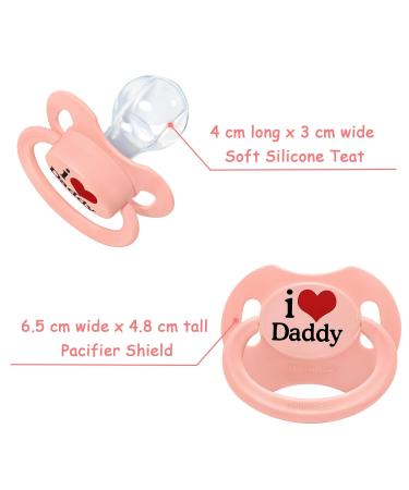 Shop LittleForBig Large Shield Pacifier Generation II - Adult Size I Love Daddy Pink - International Shipping Available - Buy Online on GoSupps.com